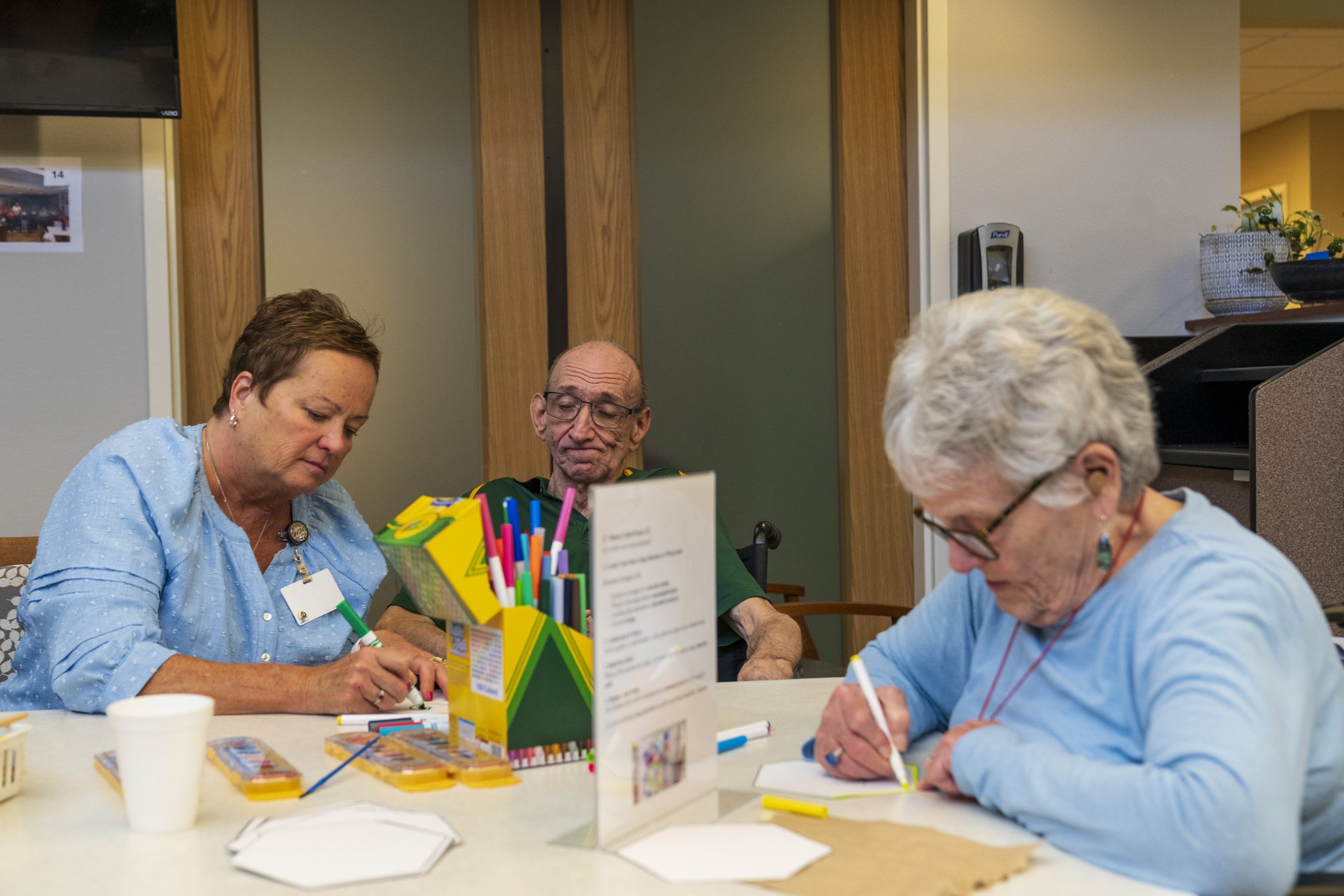 Residents socializing in a common area